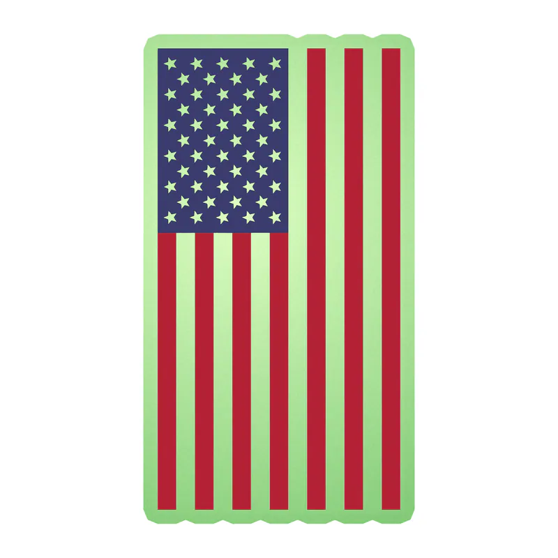 American Flag Glow in the Dark Vinyl Decal - custom size