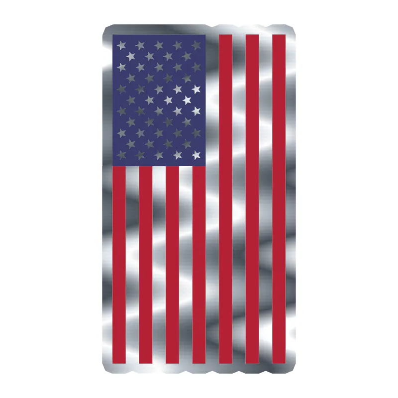 American Flag Silver Chrome Vinyl Decal - custom size