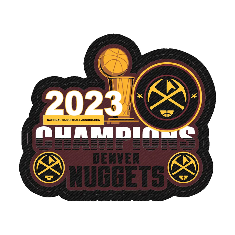 Denver Nuggets - 2023 Champions - Image 2 - Carbon Fiber Vinyl Sticker - Custom Size