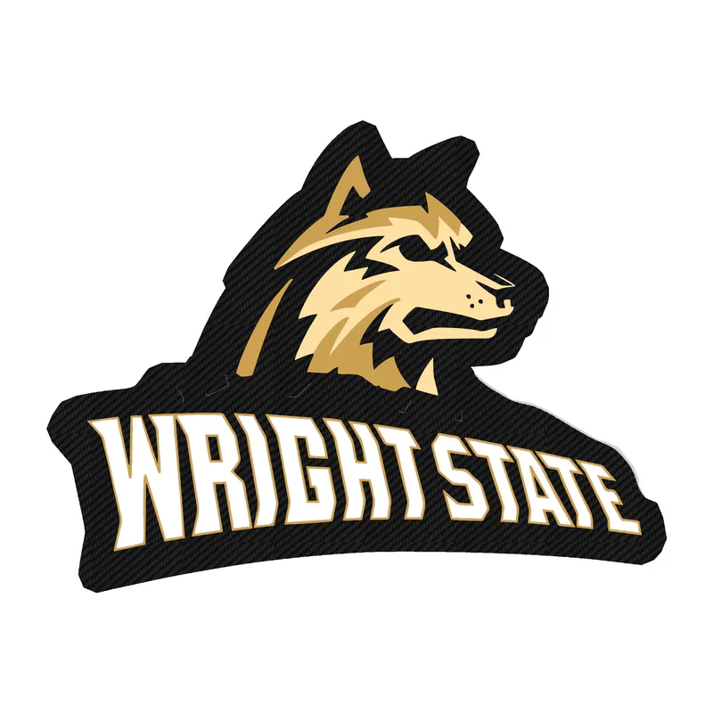 WSU Raiders - Wolf With Name - Carbon Fiber Vinyl Decal - Custom Size