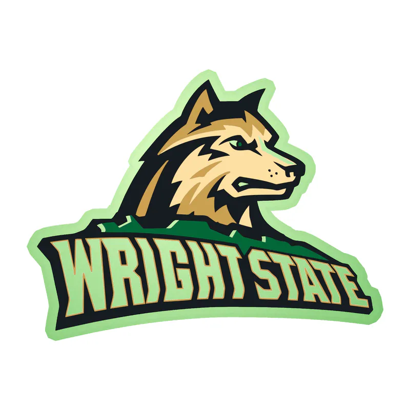 WSU Raiders - Wolf With Name - Glow in the Dark Vinyl Decal - Custom Size