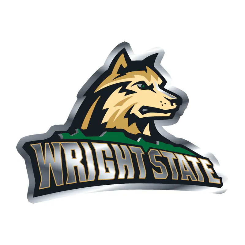 WSU Raiders - Wolf With Name - Silver Chrome Vinyl Decal - Custom Size