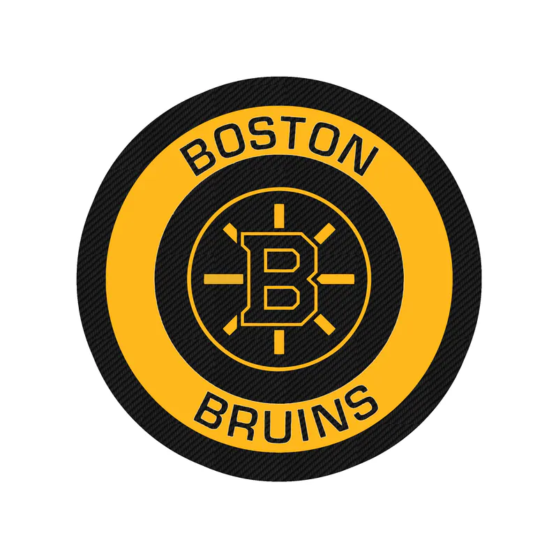 Boston Bruins - Circle With Name - Image 2 - Carbon Fiber Vinyl Sticker - Custom Size