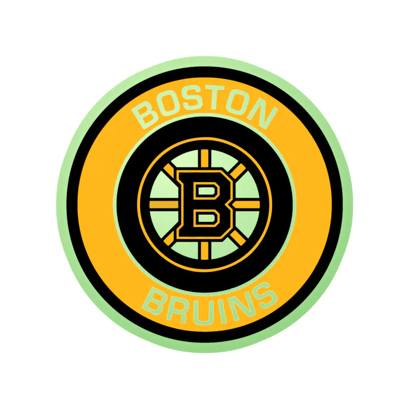 Boston Bruins - Circle With Name - Image 2 - Glow in the Dark Vinyl Sticker - Custom Size