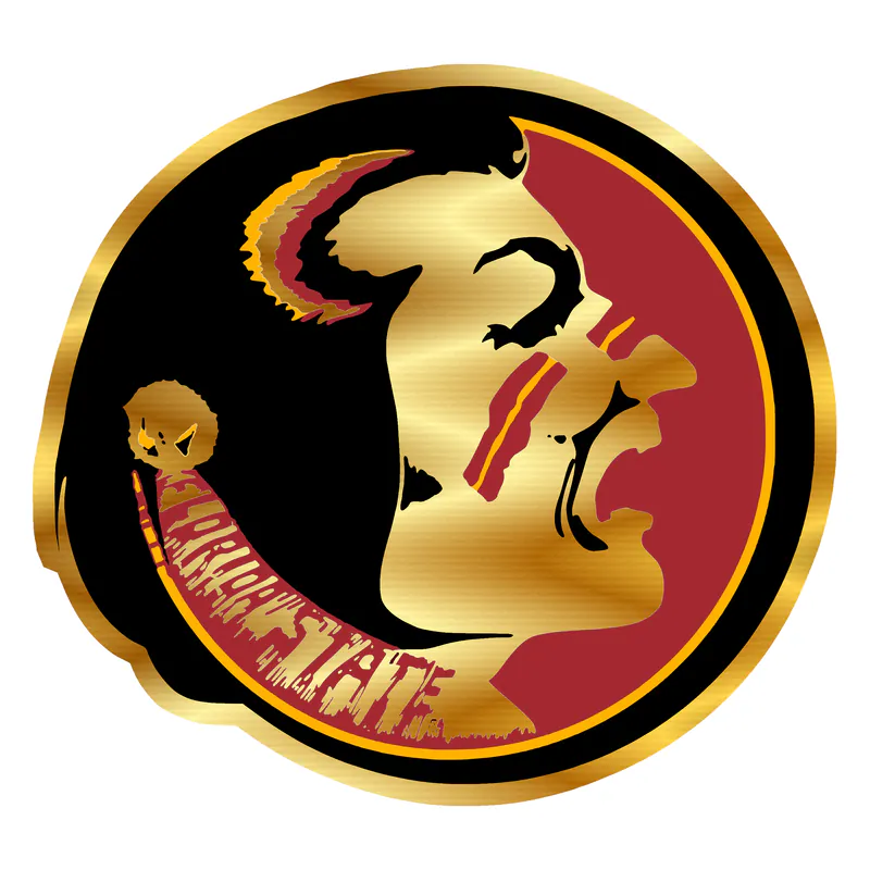 Florida State Seminoles - Image 1 - Gold Chrome Vinyl Decal - Custom Size