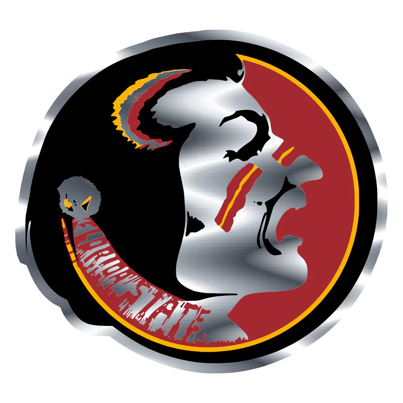 Florida State Seminoles - Image 1 - Silver Chrome Vinyl Decal - Custom Size