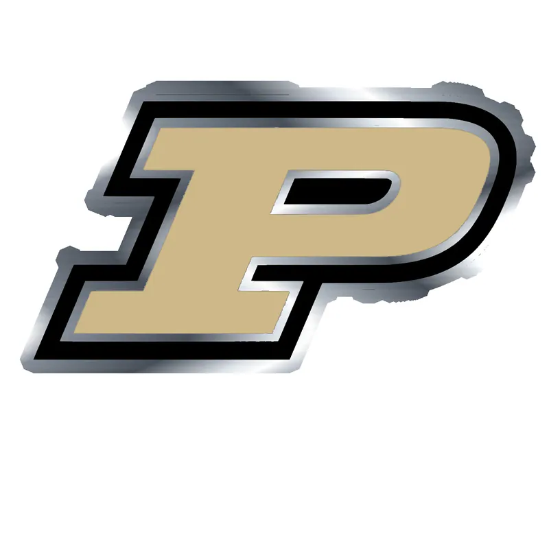 Purdue Boilermakers - Image 1 - Silver Chrome Vinyl Decal - Custom Size