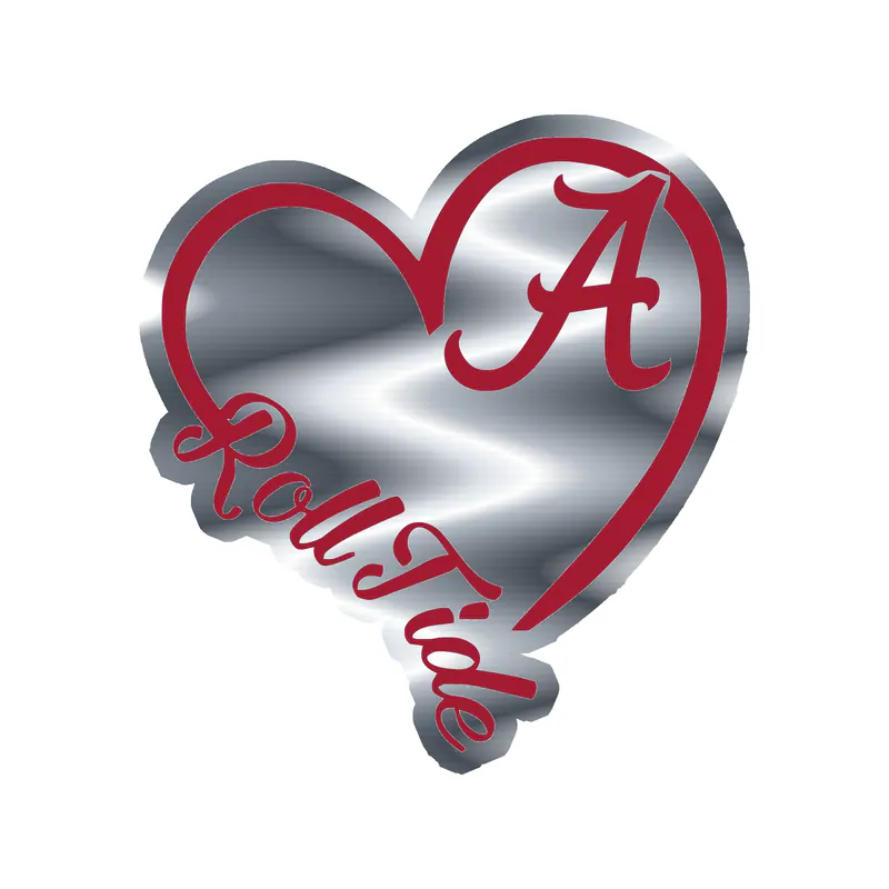 Alabama Crimson Tide - Image 11 - Silver Chrome Vinyl Decal - Custom Size