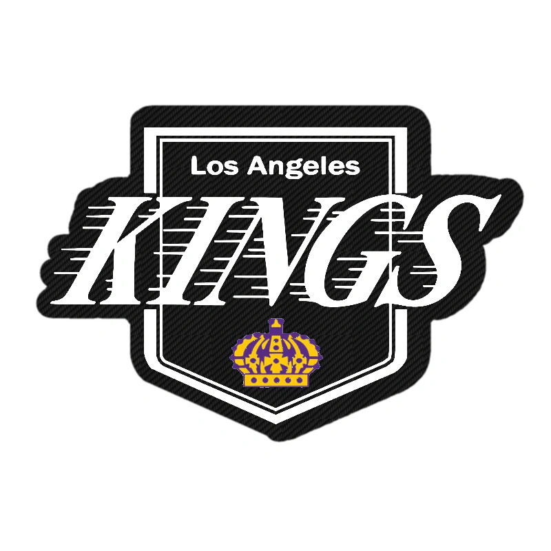 Los Angeles Kings - Kings With Lines And Crown - Carbon Fiber Vinyl Sticker - Custom Size