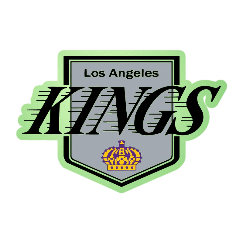 Los Angeles Kings - Kings With Lines And Crown - Glow in the Dark Vinyl Sticker - Custom Size