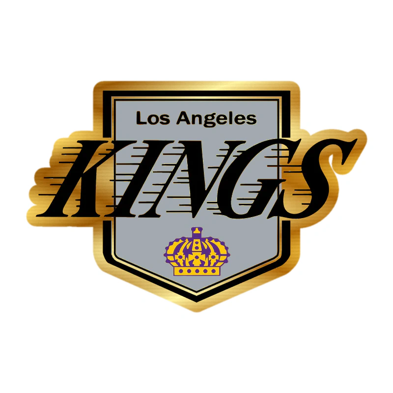 Los Angeles Kings - Kings With Lines And Crown - Gold Chrome Vinyl Sticker - Custom Size
