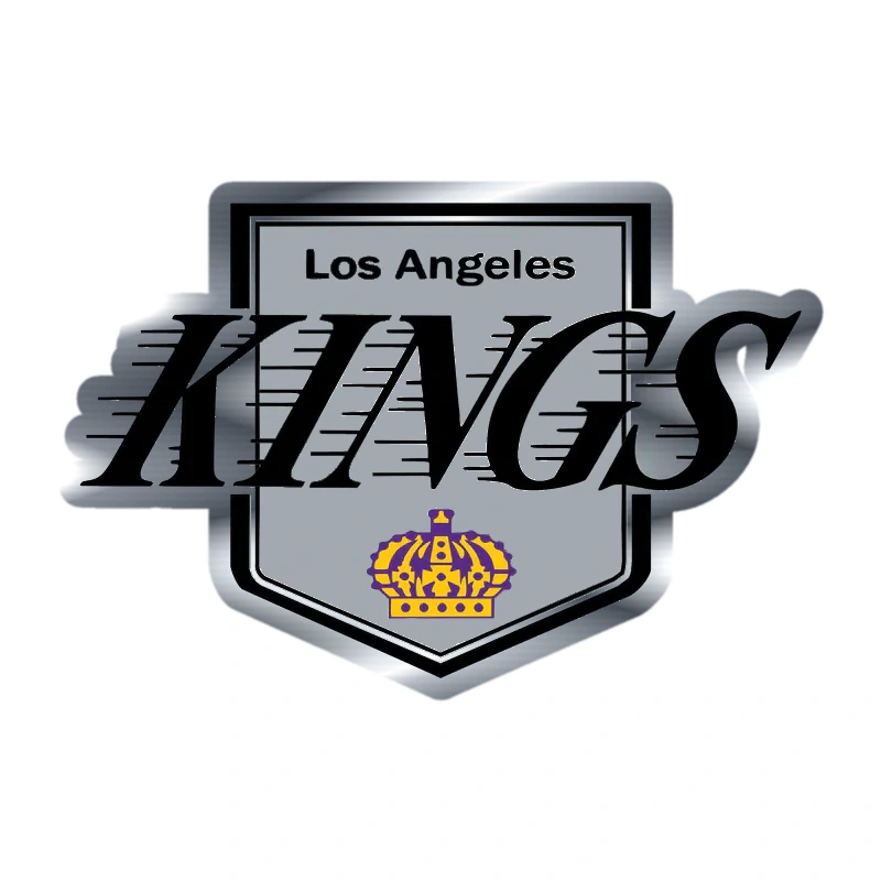 Los Angeles Kings - Kings With Lines And Crown - Silver Chrome Vinyl Sticker - Custom Size