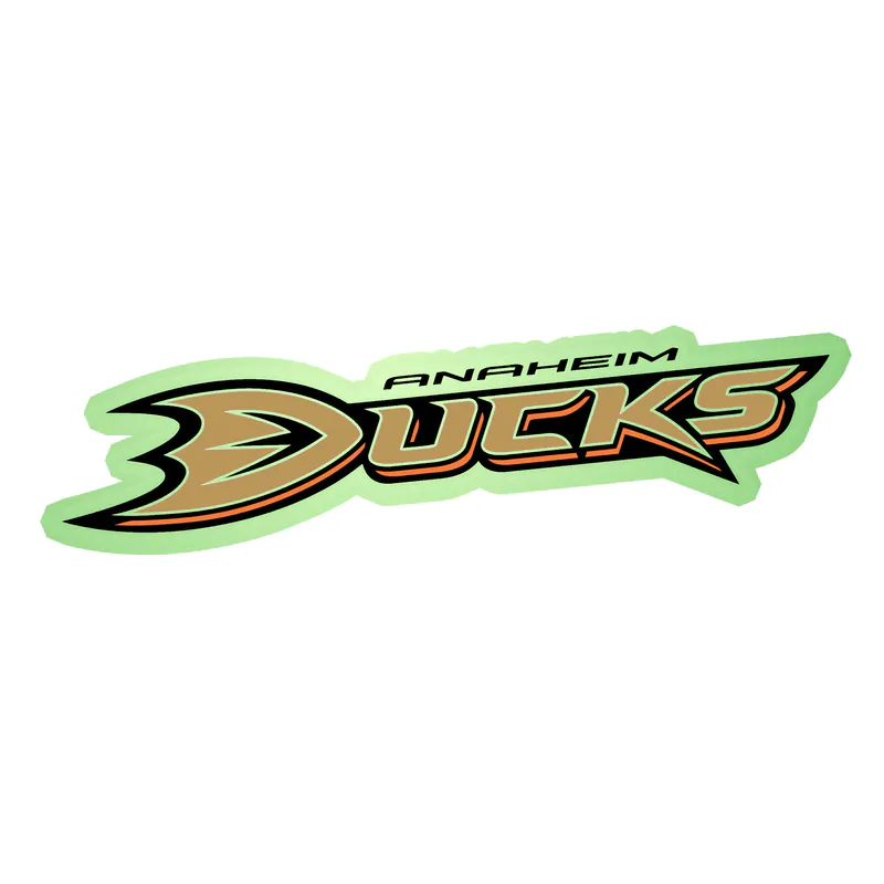 Anaheim Ducks - Name - Glow in the Dark Vinyl Sticker - Custom Size
