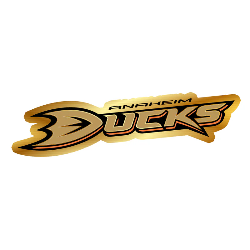 Anaheim Ducks - Name - Gold Chrome Vinyl Sticker - Custom Size