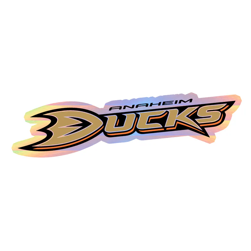 Anaheim Ducks - Name - Holographic Vinyl Sticker - Custom Size