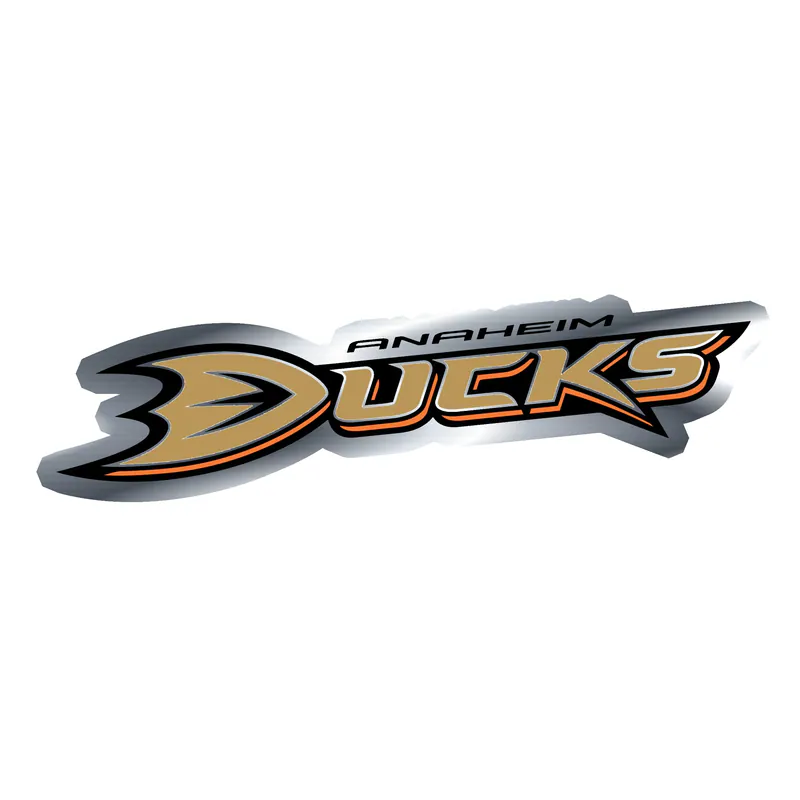 Anaheim Ducks - Name - Silver Chrome Vinyl Sticker - Custom Size