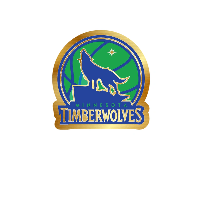 Minnesota Timberwolves - Image 7 - Gold Chrome Vinyl Sticker - Custom Size