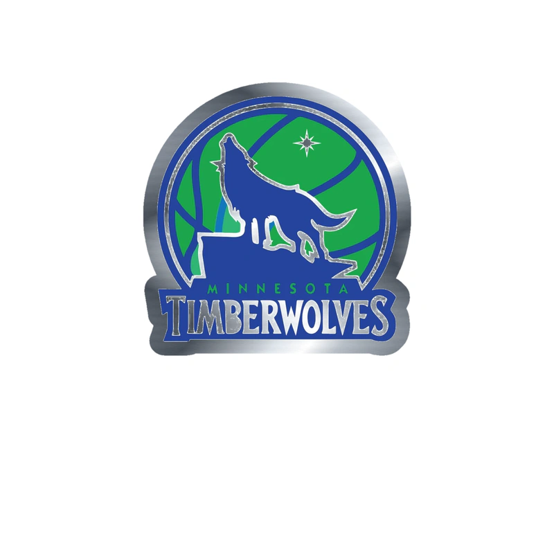 Minnesota Timberwolves - Image 7 - Silver Chrome Vinyl Sticker - Custom Size