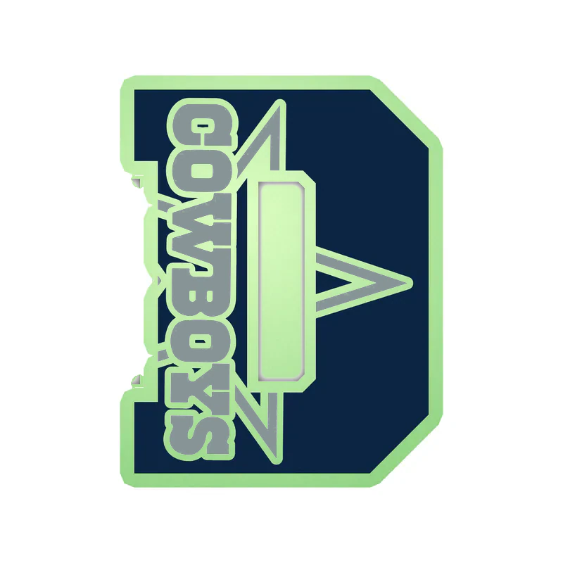 Dallas Cowboys - D - Glow in the Dark Vinyl Sticker - Custom Size