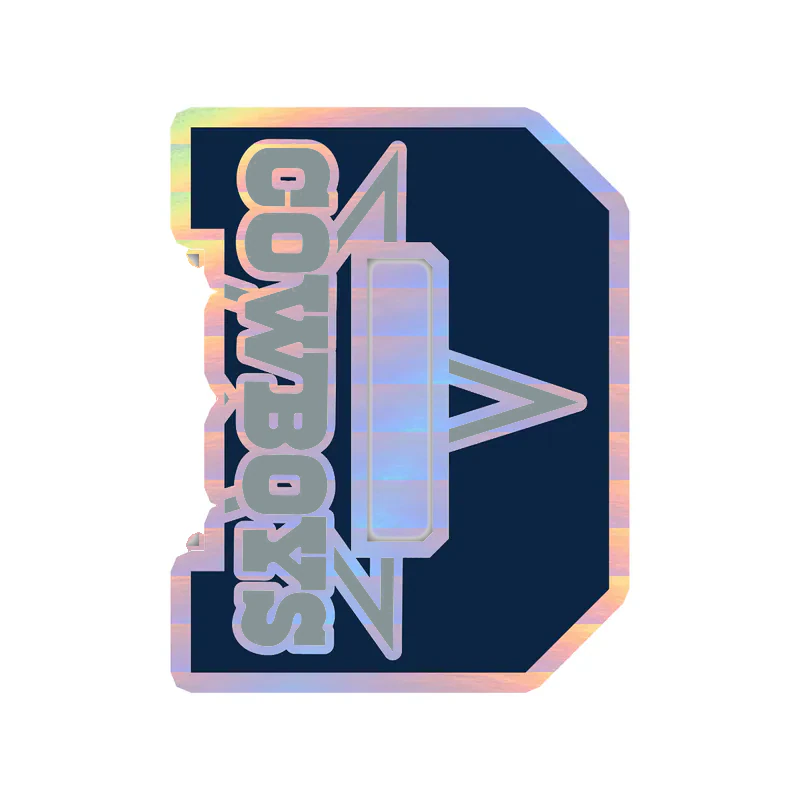 Dallas Cowboys - D - Holographic Vinyl Sticker - Custom Size
