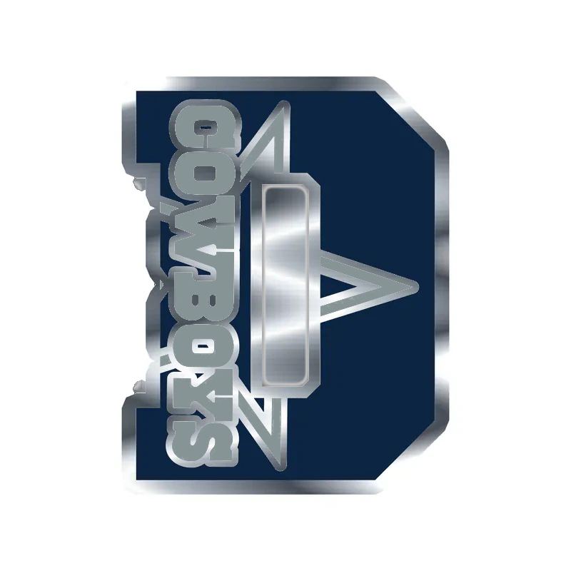 Dallas Cowboys - D - Silver Chrome Vinyl Sticker - Custom Size