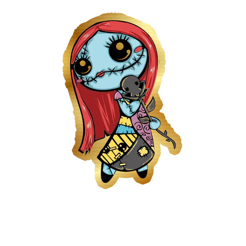 Nightmare Before Christmas Gold Chrome Vinyl Sticker - Custom Size
