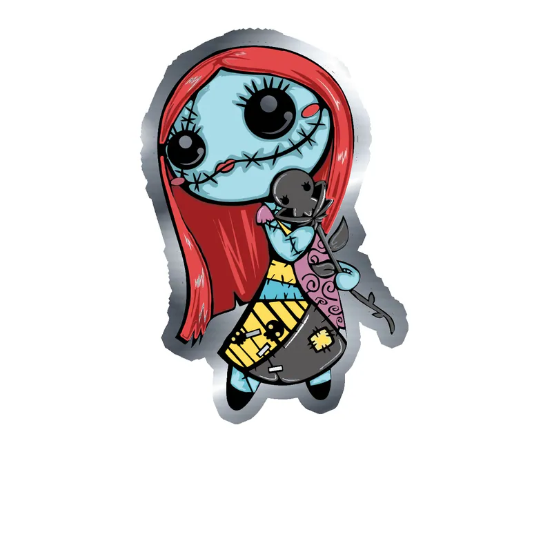 Nightmare Before Christmas Silver Chrome Vinyl Sticker - Custom Size