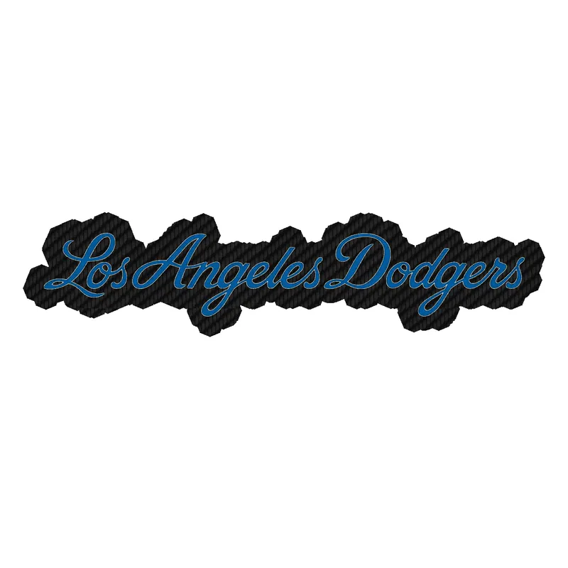 Los Angeles Dodgers - Cursive Name - Carbon Fiber Vinyl Sticker - Custom Size