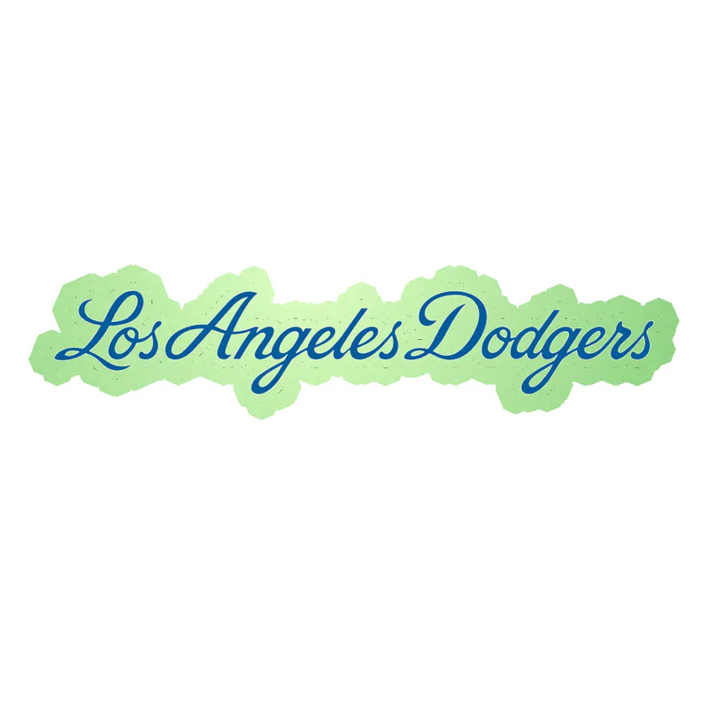 Los Angeles Dodgers - Cursive Name - Glow in the Dark Vinyl Sticker - Custom Size