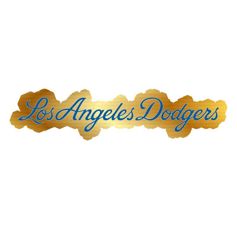 Los Angeles Dodgers - Cursive Name - Gold Chrome Vinyl Sticker - Custom Size