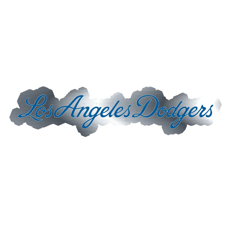 Los Angeles Dodgers - Cursive Name - Silver Chrome Vinyl Sticker - Custom Size