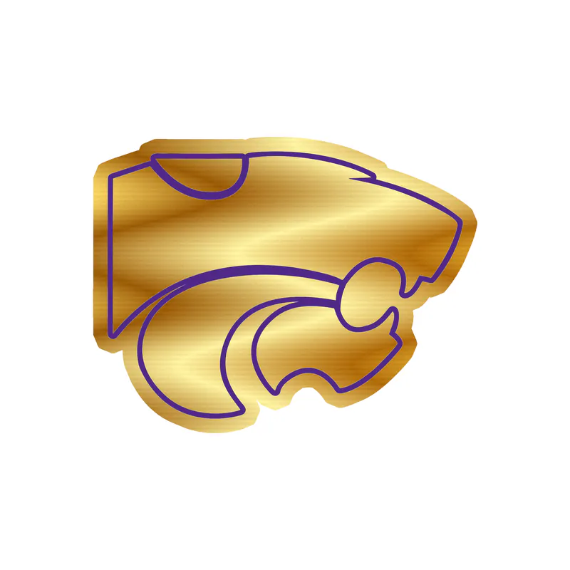 Kansas State Wildcats - Image 1 - Gold Chrome Vinyl Decal - Custom Size