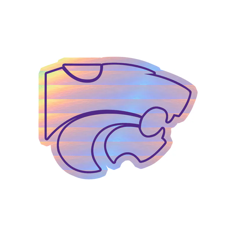 Kansas State Wildcats - Image 1 - Holographic Vinyl Decal - Custom Size