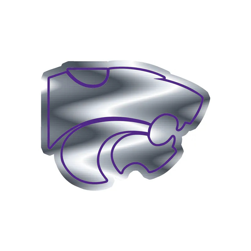 Kansas State Wildcats - Image 1 - Silver Chrome Vinyl Decal - Custom Size