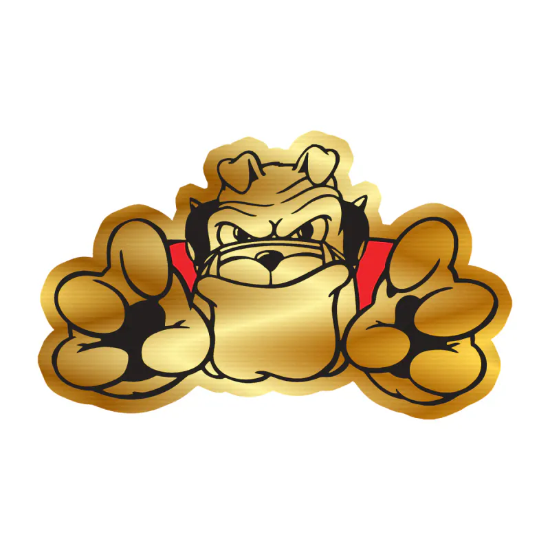 Georgia Bulldogs - Bulldog - Gold Chrome Vinyl Decal - Custom Size