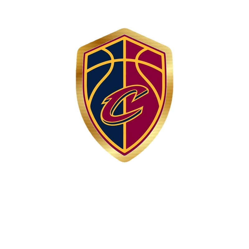 Cleveland Cavaliers - Shield With C In Middle - Gold Chrome Vinyl Sticker - Custom Size