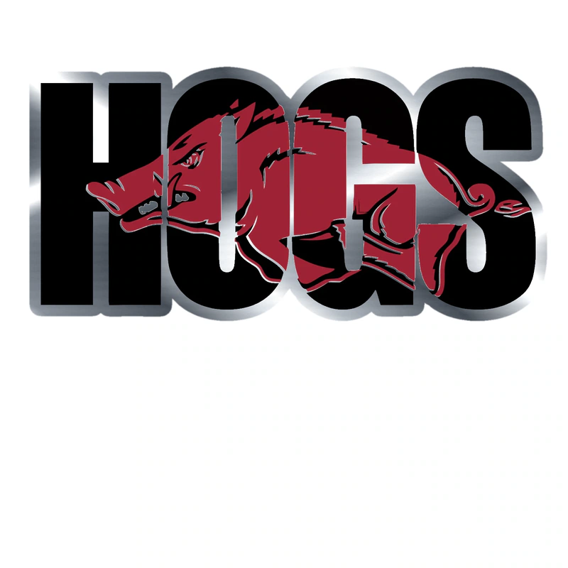 Arkansas Razorbacks - Image 17 - Silver Chrome Vinyl Decal - Custom Size