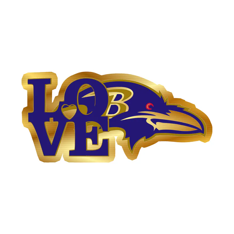 Baltimore Ravens - Image 15 - Gold Chrome Vinyl Sticker - Custom Size