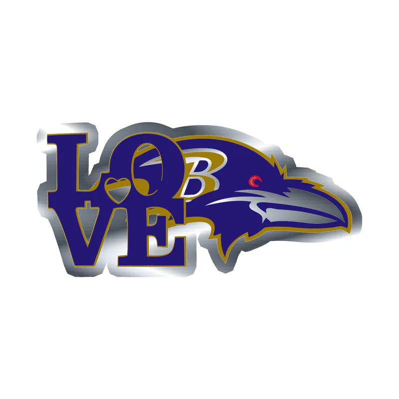 Baltimore Ravens - Image 15 - Silver Chrome Vinyl Sticker - Custom Size