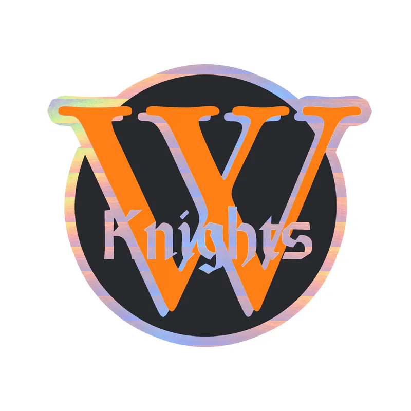 Wartburg College Knights - Image 1 - Holographic Vinyl Decal - Custom Size