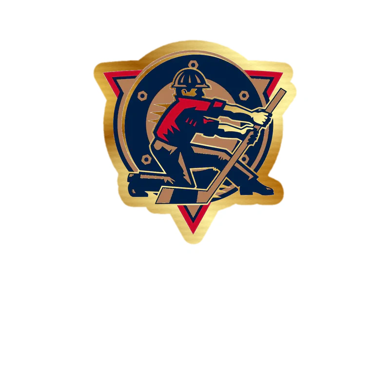 Edmonton Oilers - Guy With Hockey Stick - Gold Chrome Vinyl Sticker - Custom Size