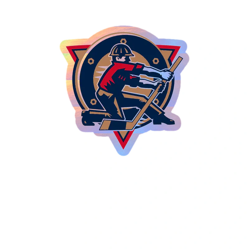 Edmonton Oilers - Guy With Hockey Stick - Holographic Vinyl Sticker - Custom Size