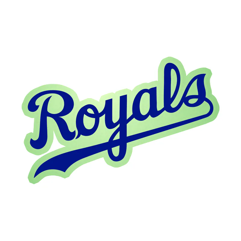 Kansas City Royals - Cursive Royals - Glow in the Dark Vinyl Sticker - Custom Size