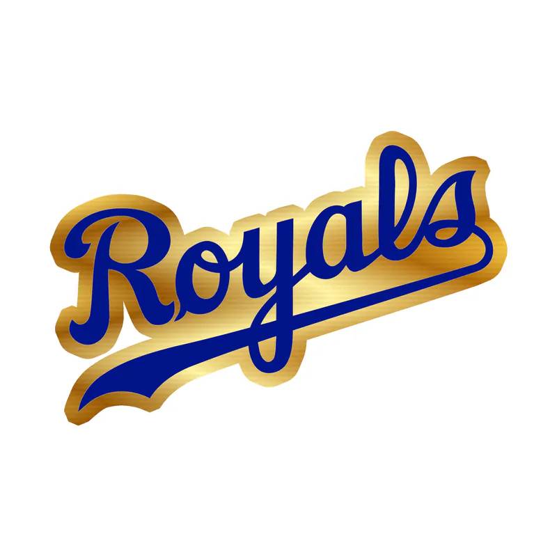 Kansas City Royals - Cursive Royals - Gold Chrome Vinyl Sticker - Custom Size