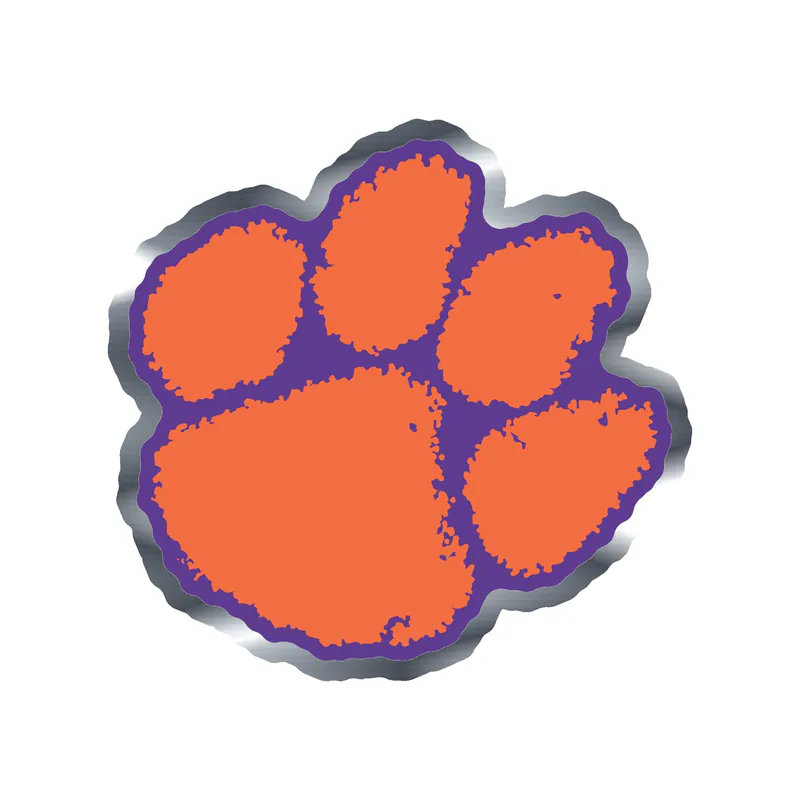 Clemson Tigers - Image 3 - Silver Chrome Vinyl Decal - Custom Size