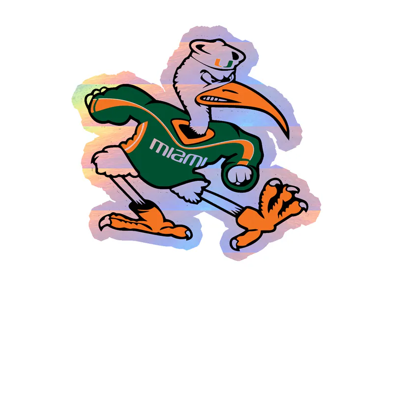 Miami Hurricanes - Image 2 - Holographic Vinyl Decal - Custom Size