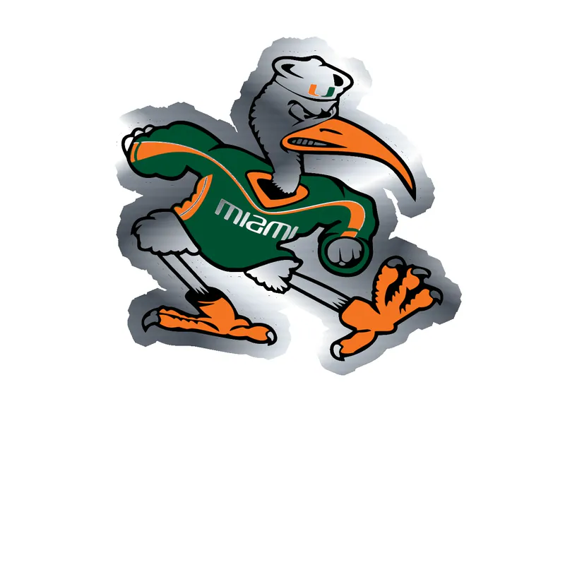 Miami Hurricanes - Image 2 - Silver Chrome Vinyl Decal - Custom Size