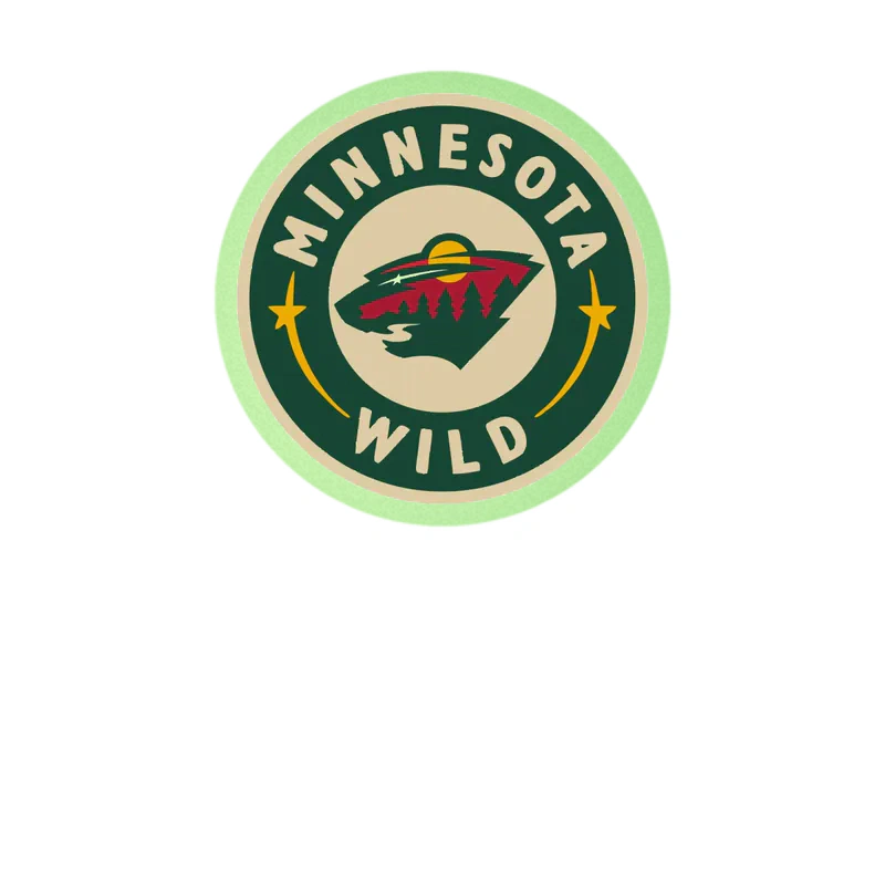 Minnesota Wild - Green Circle With Name - Glow in the Dark Vinyl Sticker - Custom Size