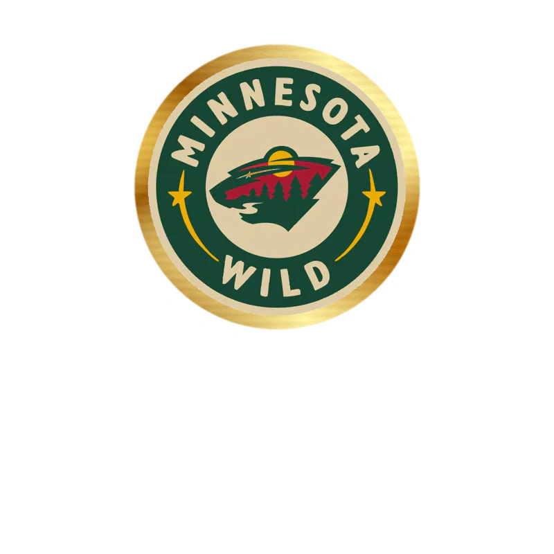 Minnesota Wild - Green Circle With Name - Gold Chrome Vinyl Sticker - Custom Size