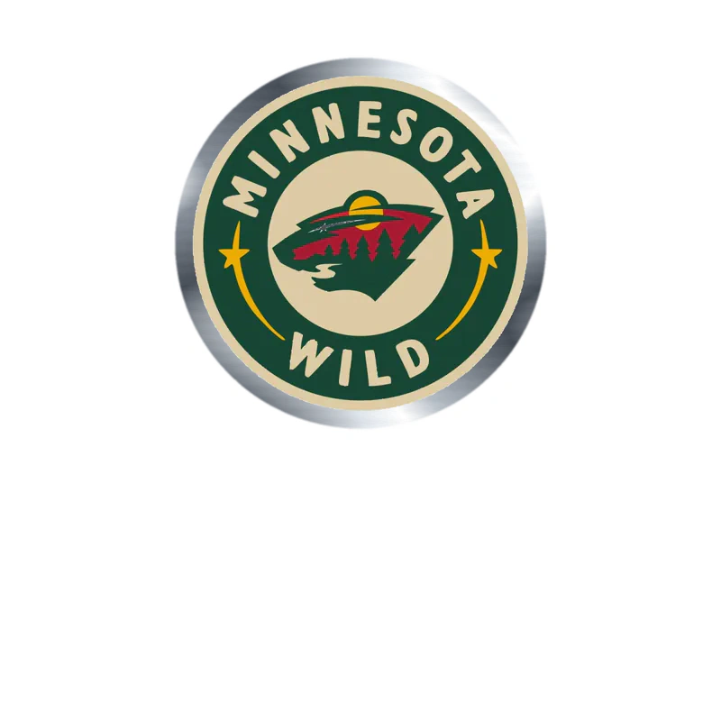 Minnesota Wild - Green Circle With Name - Silver Chrome Vinyl Sticker - Custom Size